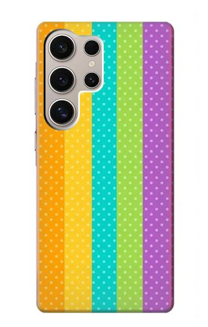 S3678 カラフルなレインボーバーティカル Colorful Rainbow Vertical Samsung Galaxy S24 Ultra バックケース、フリップケース・カバー