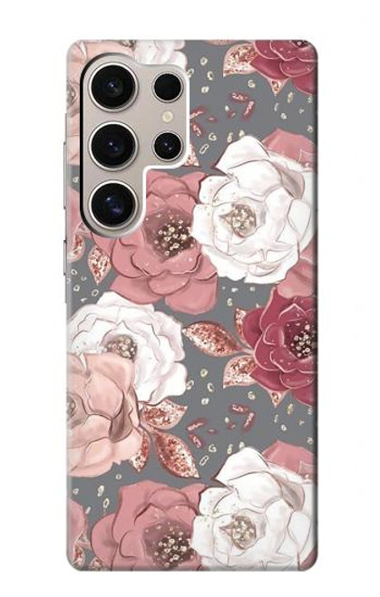 S3716 バラの花柄 Rose Floral Pattern Samsung Galaxy S24 Ultra バックケース、フリップケース・カバー