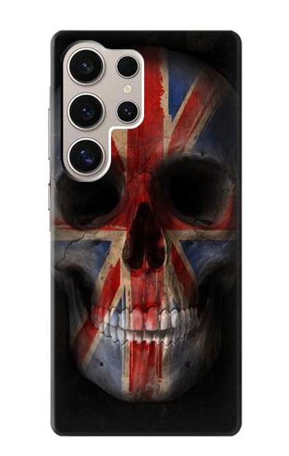 S3848 イギリスの旗の頭蓋骨 United Kingdom Flag Skull Samsung Galaxy S24 Ultra バックケース、フリップケース・カバー