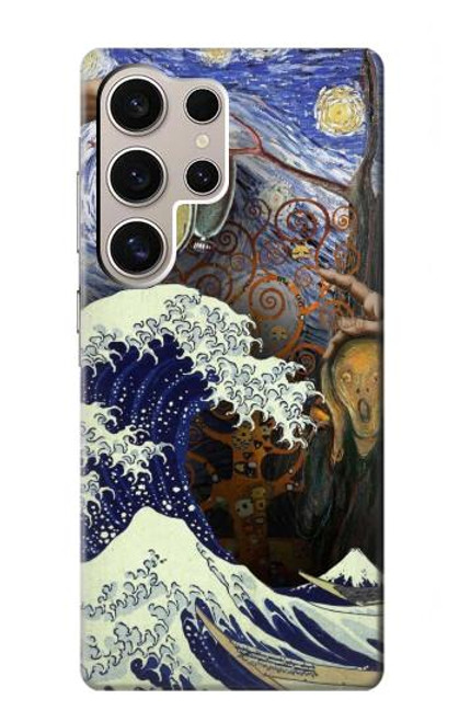 S3851 アートの世界 ヴァンゴッホ 北斎 ダヴィンチ World of Art Van Gogh Hokusai Da Vinci Samsung Galaxy S24 Ultra バックケース、フリップケース・カバー