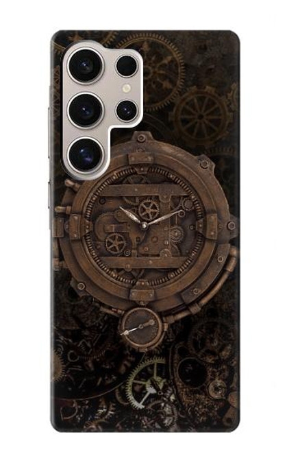 S3902 スチーム パンクなクロック ギア Steampunk Clock Gear Samsung Galaxy S24 Ultra バックケース、フリップケース・カバー