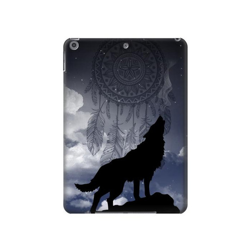 S3011 ドリームキャッチャーオオカミは 月にハウリング Dream Catcher Wolf Howling iPad 10.2 (2021,2020,2019), iPad 9 8 7 タブレットケース