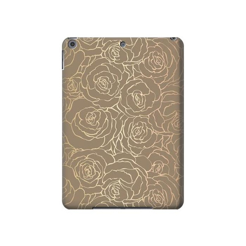 S3466 ゴールドローズ柄 Gold Rose Pattern iPad 10.2 (2021,2020,2019), iPad 9 8 7 タブレットケース