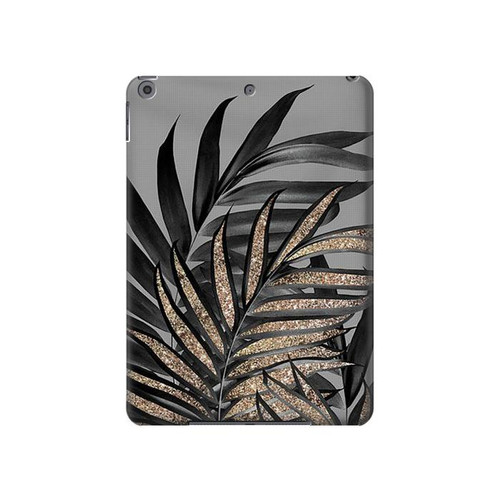 S3692 灰色の黒いヤシの葉 Gray Black Palm Leaves iPad 10.2 (2021,2020,2019), iPad 9 8 7 タブレットケース