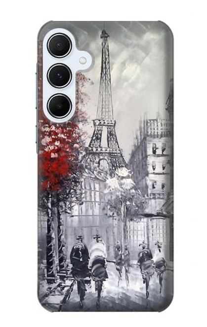 S1295 パリのエッフェル絵画 Eiffel Painting of Paris Samsung Galaxy A55 5G バックケース、フリップケース・カバー