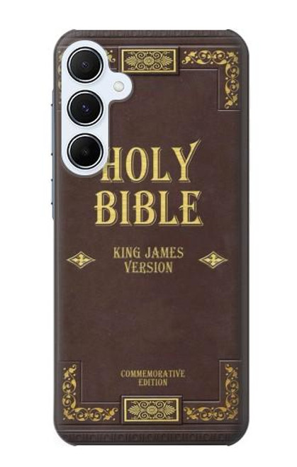 S2889 聖書 Holy Bible Cover King James Version Samsung Galaxy A55 5G バックケース、フリップケース・カバー