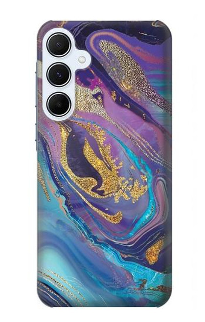 S3676 カラフルな抽象的な大理石の石 Colorful Abstract Marble Stone Samsung Galaxy A55 5G バックケース、フリップケース・カバー