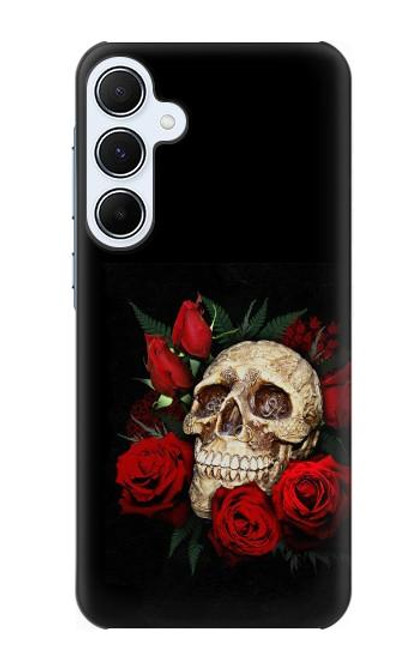 S3753 ダークゴシックゴススカルローズ Dark Gothic Goth Skull Roses Samsung Galaxy A55 5G バックケース、フリップケース・カバー