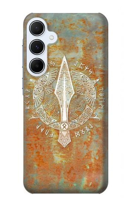 S3827 オーディン北欧バイキングシンボルのグングニル槍 Gungnir Spear of Odin Norse Viking Symbol Samsung Galaxy A55 5G バックケース、フリップケース・カバー