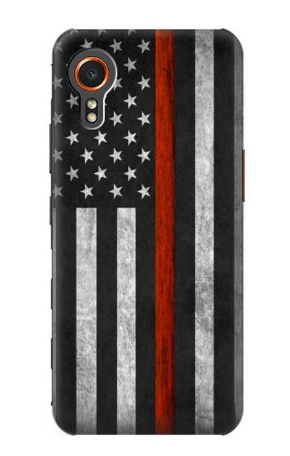 S3472 消防士細い赤線旗 Firefighter Thin Red Line Flag Samsung Galaxy Xcover7 バックケース、フリップケース・カバー