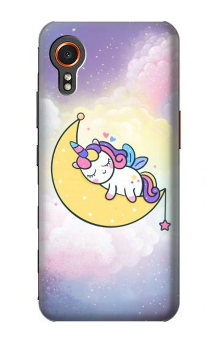 S3485 かわいい眠りユニコーン Cute Unicorn Sleep Samsung Galaxy Xcover7 バックケース、フリップケース・カバー