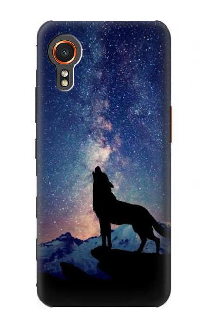 S3555 狼 Wolf Howling Million Star Samsung Galaxy Xcover7 バックケース、フリップケース・カバー