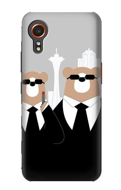 S3557 黒いスーツのクマ Bear in Black Suit Samsung Galaxy Xcover7 バックケース、フリップケース・カバー