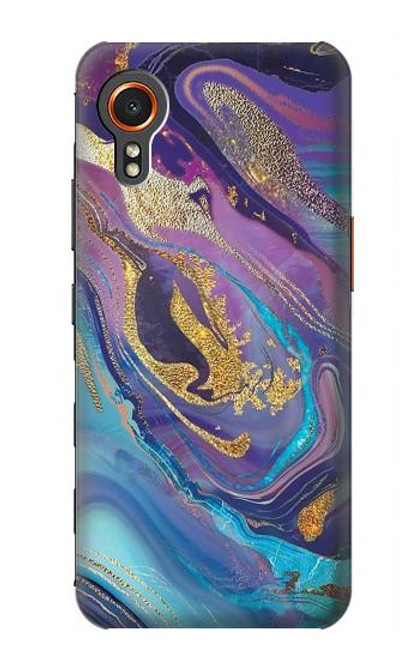 S3676 カラフルな抽象的な大理石の石 Colorful Abstract Marble Stone Samsung Galaxy Xcover7 バックケース、フリップケース・カバー