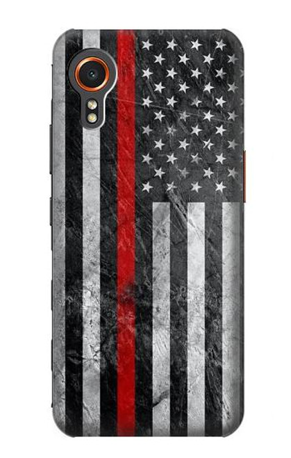 S3687 消防士細い赤い線アメリカの国旗 Firefighter Thin Red Line American Flag Samsung Galaxy Xcover7 バックケース、フリップケース・カバー