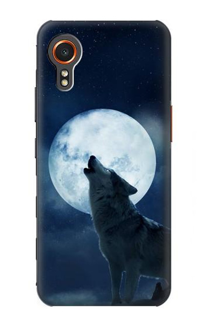 S3693 グリムホワイトウルフ満月 Grim White Wolf Full Moon Samsung Galaxy Xcover7 バックケース、フリップケース・カバー