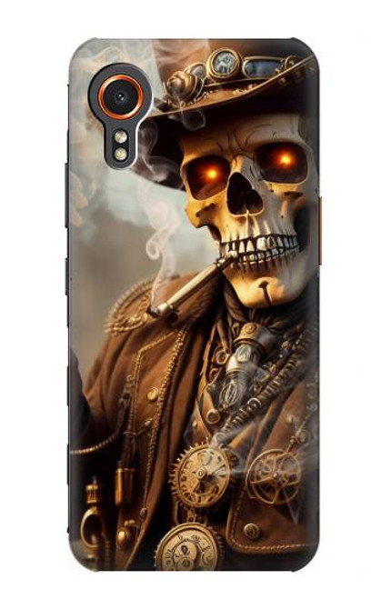 S3949 スチームパンクなスカルの喫煙 Steampunk Skull Smoking Samsung Galaxy Xcover7 バックケース、フリップケース・カバー
