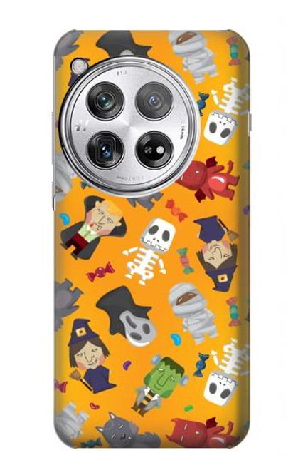 S3275 かわいいハロウィーンの漫画のパターン Cute Halloween Cartoon Pattern OnePlus 12 バックケース、フリップケース・カバー