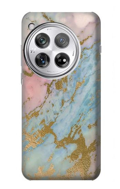 S3717 ローズゴールドブルーパステル大理石グラフィックプリント Rose Gold Blue Pastel Marble Graphic Printed OnePlus 12 バックケース、フリップケース・カバー