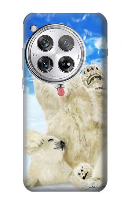 S3794 北極シロクマはシールに恋するペイント Arctic Polar Bear and Seal Paint OnePlus 12 バックケース、フリップケース・カバー