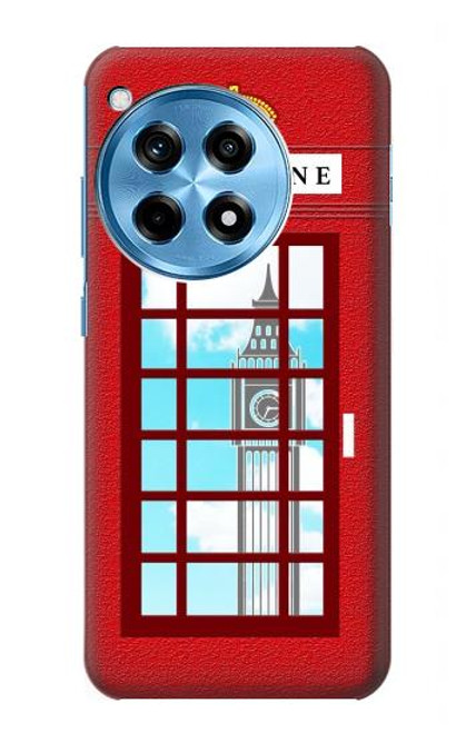 S2059 イングランドクラシック英国の電話ボックスミニマリスト England Classic British Telephone Box Minimalist OnePlus 12R バックケース、フリップケース・カバー