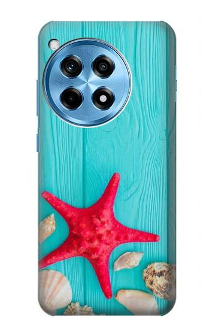 S3428 アクア 海星 貝 Aqua Wood Starfish Shell OnePlus 12R バックケース、フリップケース・カバー