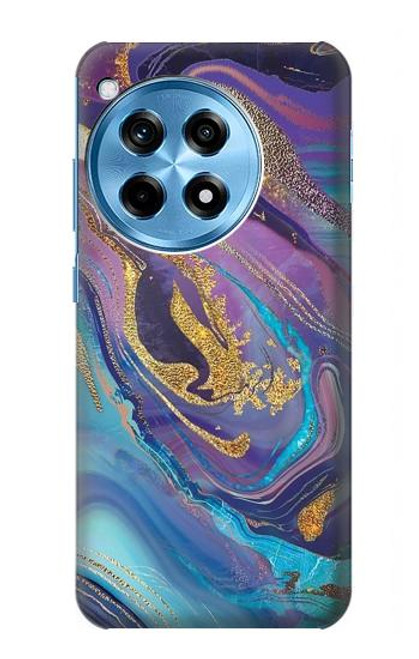 S3676 カラフルな抽象的な大理石の石 Colorful Abstract Marble Stone OnePlus 12R バックケース、フリップケース・カバー