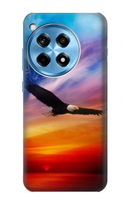 S3841 白頭ワシ カラフルな空 Bald Eagle Flying Colorful Sky OnePlus 12R バックケース、フリップケース・カバー