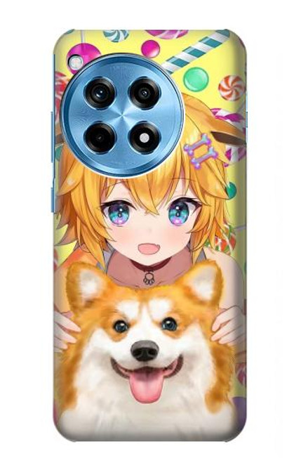 S3918 赤ちゃんコーギー犬コーギー女の子キャンディー Baby Corgi Dog Corgi Girl Candy OnePlus 12R バックケース、フリップケース・カバー