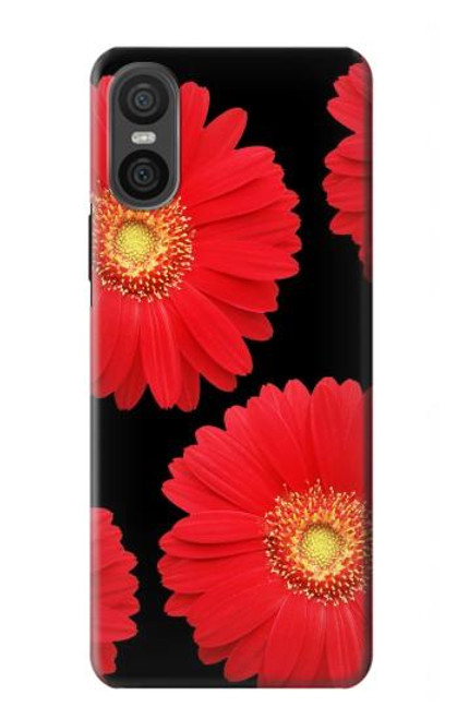 S2478 赤デイジーの花 Red Daisy flower Sony Xperia 10 VI バックケース、フリップケース・カバー