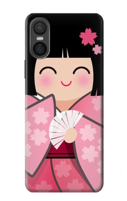 S3042 雛人形 着物桜 Japan Girl Hina Doll Kimono Sakura Sony Xperia 10 VI バックケース、フリップケース・カバー