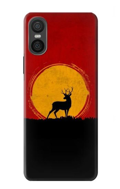 S3513 鹿の夕日 Deer Sunset Sony Xperia 10 VI バックケース、フリップケース・カバー