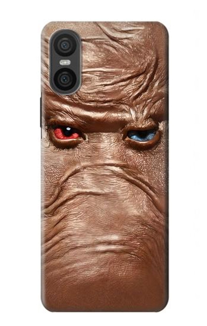 S3940 レザーマッドフェイスグラフィックペイント Leather Mad Face Graphic Paint Sony Xperia 10 VI バックケース、フリップケース・カバー
