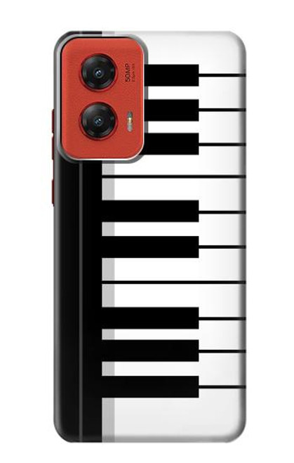 S3078 黒と白のピアノキーボード Black and White Piano Keyboard Motorola Moto G Stylus 5G (2024) バックケース、フリップケース・カバー