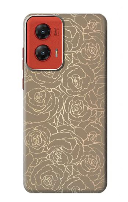 S3466 ゴールドローズ柄 Gold Rose Pattern Motorola Moto G Stylus 5G (2024) バックケース、フリップケース・カバー