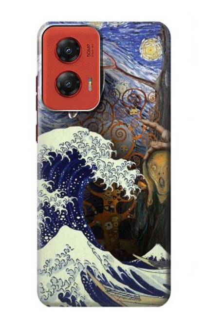 S3851 アートの世界 ヴァンゴッホ 北斎 ダヴィンチ World of Art Van Gogh Hokusai Da Vinci Motorola Moto G Stylus 5G (2024) バックケース、フリップケース・カバー