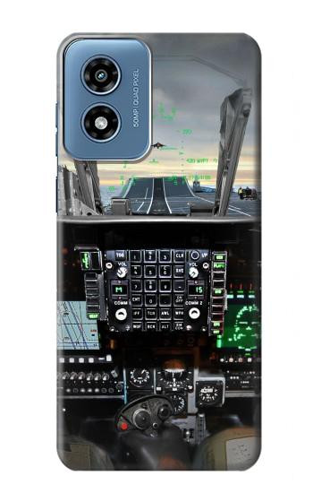 S2435 戦闘機 航空機 コックピット Fighter Jet Aircraft Cockpit Motorola Moto G Play 4G (2024) バックケース、フリップケース・カバー