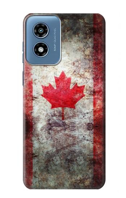S2490 カナダメープルリーフ旗 Canada Maple Leaf Flag Texture Motorola Moto G Play 4G (2024) バックケース、フリップケース・カバー