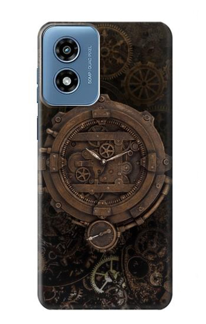 S3902 スチーム パンクなクロック ギア Steampunk Clock Gear Motorola Moto G Play 4G (2024) バックケース、フリップケース・カバー