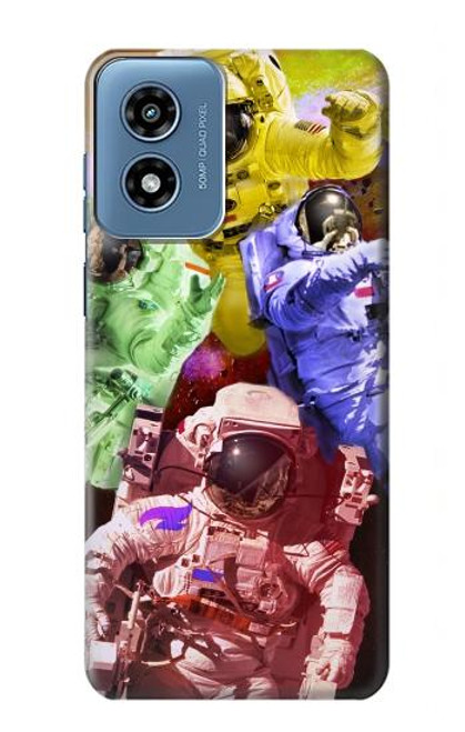 S3914 カラフルな星雲の宇宙飛行士スーツ銀河 Colorful Nebula Astronaut Suit Galaxy Motorola Moto G Play 4G (2024) バックケース、フリップケース・カバー