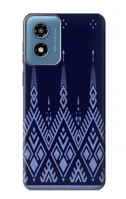 S3950 テキスタイル タイ ブルー パターン Textile Thai Blue Pattern Motorola Moto G Play 4G (2024) バックケース、フリップケース・カバー