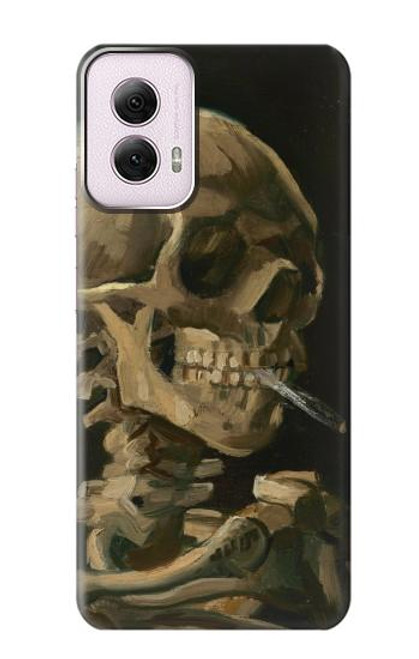 S3358 ヴィンセント・ヴァン・ゴッホ スケルトンタバコ Vincent Van Gogh Skeleton Cigarette Motorola Moto G Power 5G (2024) バックケース、フリップケース・カバー