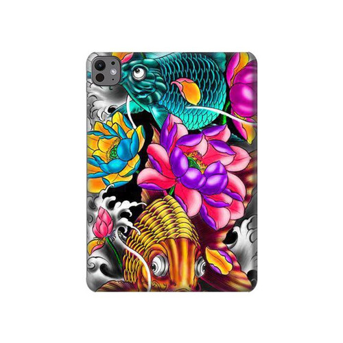 S1630 魚日本タトゥー Fish Japanese Oriental Tattoo iPad Pro 11 (2024,2025) タブレットケース