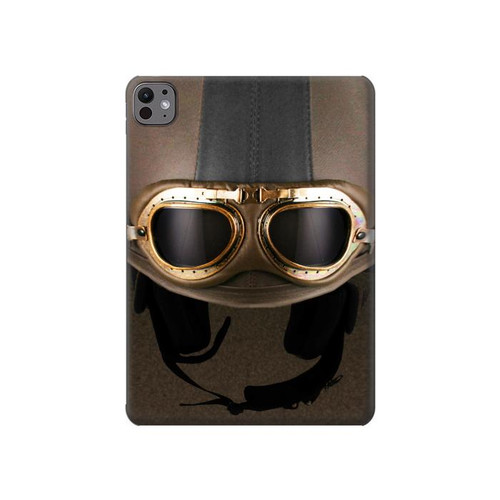 S2645 ヴィンテージブラウンゴーグルオートバイヘルメット Vintage Brown Goggles Motorcycle Helmet iPad Pro 11 (2024,2025) タブレットケース
