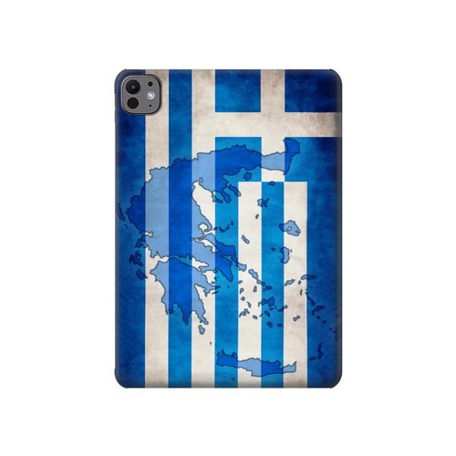 S2970 ギリシャサッカー Greece Map Football Soccer Flag iPad Pro 11 (2024,2025) タブレットケース