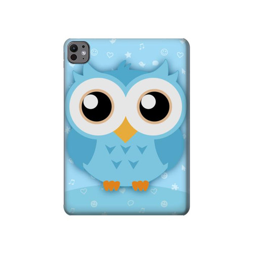 S3029 かわいい青いフクロウ Cute Blue Owl iPad Pro 11 (2024,2025) タブレットケース