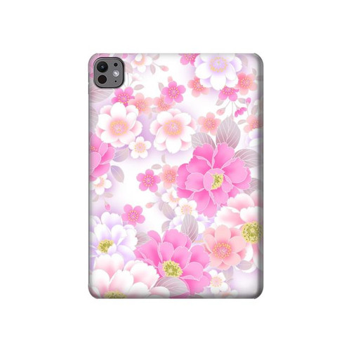 S3036 ピンクフラワーフローラ Pink Sweet Flower Flora iPad Pro 11 (2024,2025) タブレットケース