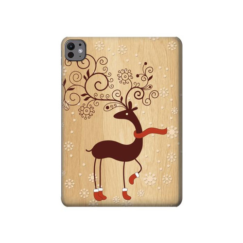 S3081 トナカイ Wooden Raindeer Graphic Printed iPad Pro 11 (2024,2025) タブレットケース
