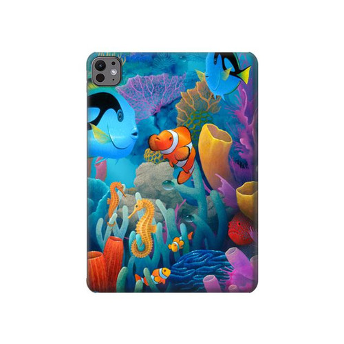 S3227 水中の世界の漫画 Underwater World Cartoon iPad Pro 11 (2024,2025) タブレットケース