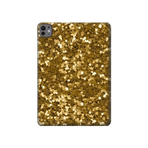 S3388 ゴールドラメグラフィックプリント Gold Glitter Graphic Print iPad Pro 11 (2024,2025) タブレットケース